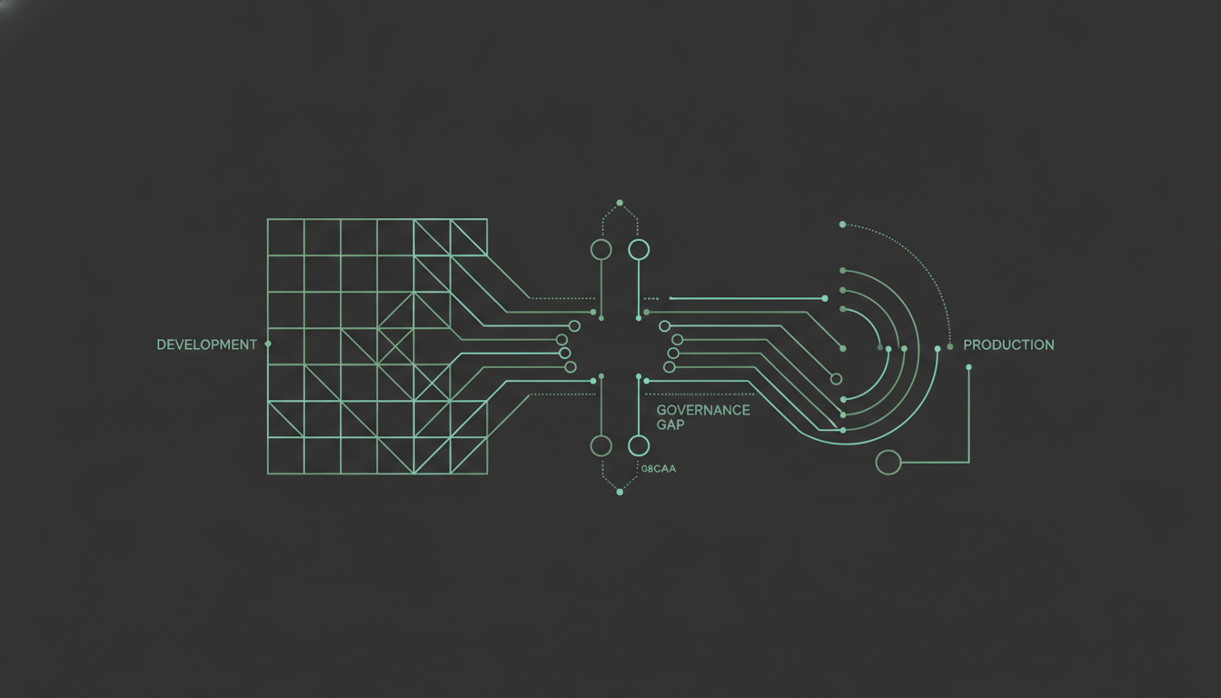 Abstract illustration: Why AI Agent Pilots Fail: The Governance Gap Between Development and Production